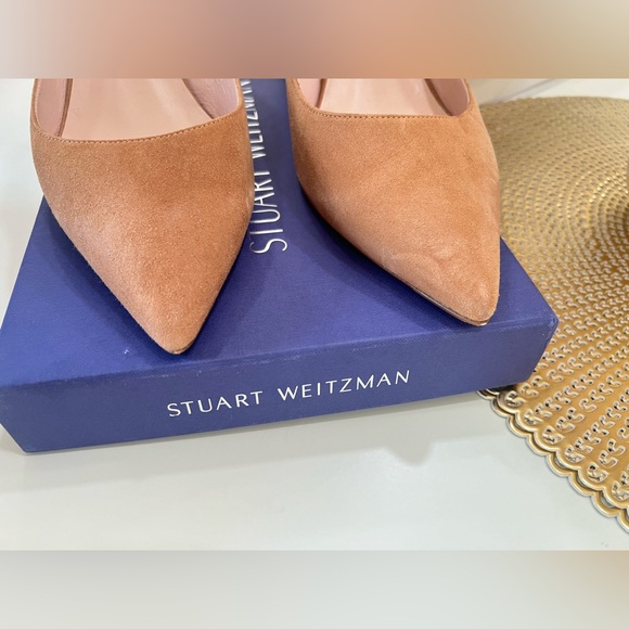 STUART WEITZMAN Suede Pointed Toe Pumps - Picture 6 of 10